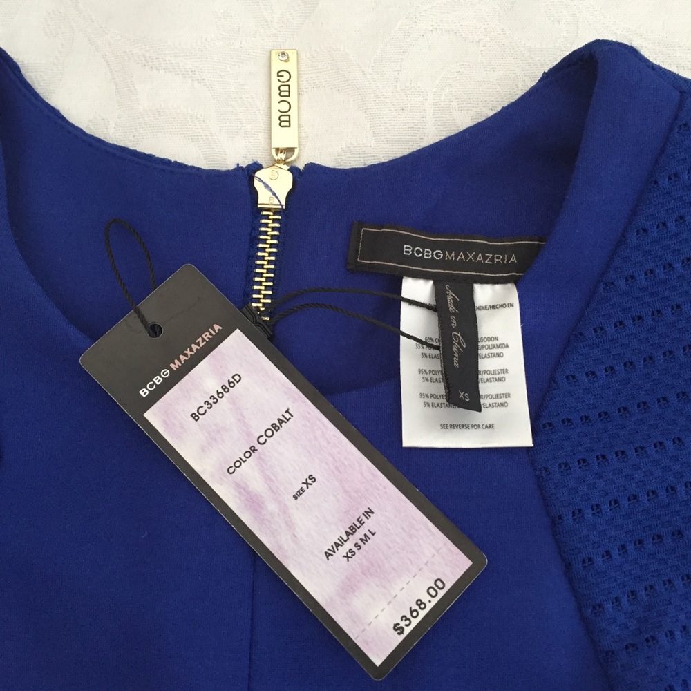 BCBG Max Azria cobalt Blue Fit & Flare Dress - Picture 9 of 10